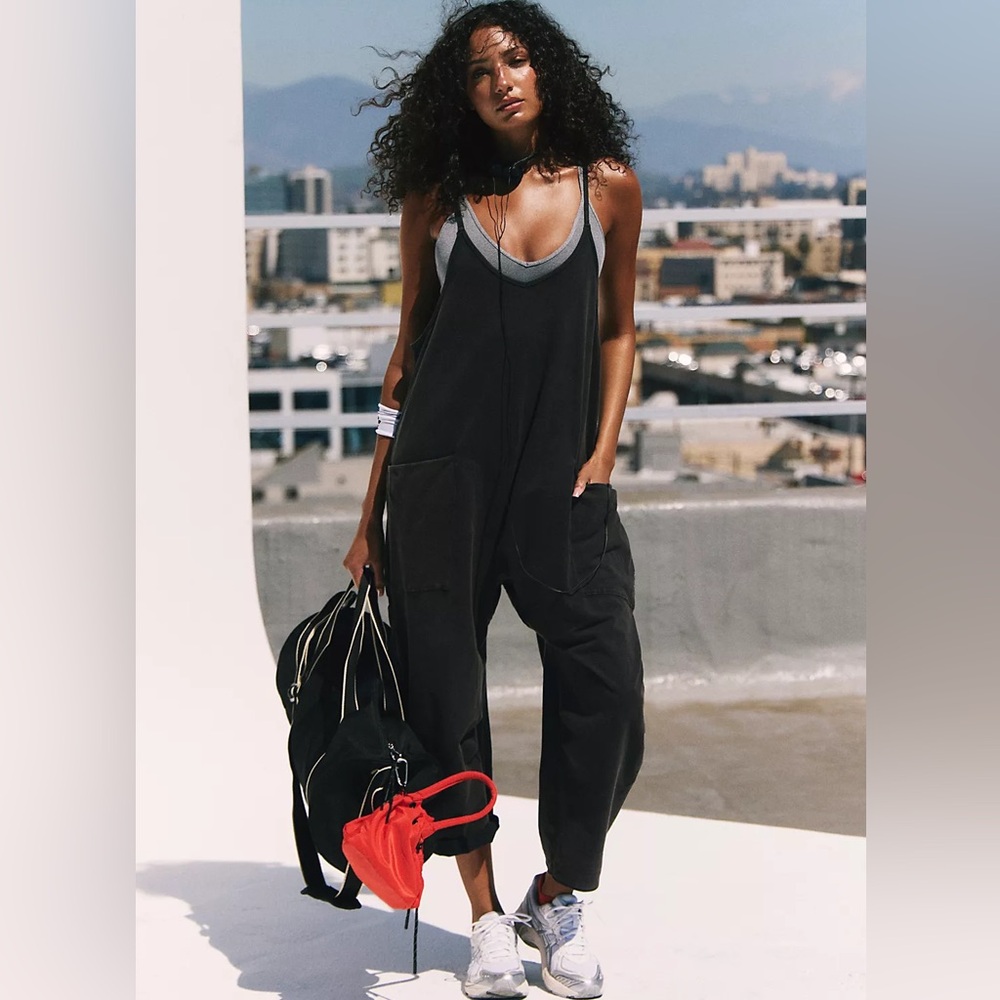 Free People Movement Hot Shot Onesie Stylish Black Jumpsuit popular ⭐️NWOT